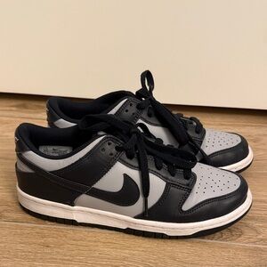Nike navy blue and Gray low top dunks